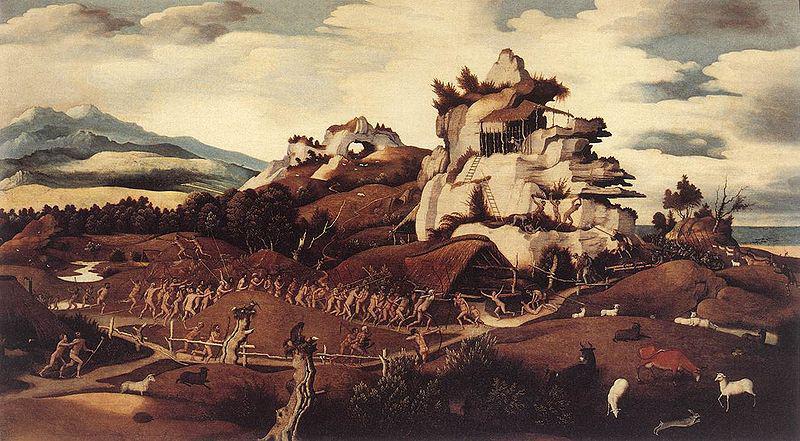 Jan Mostaert Landscape with an Episode from the Conquest of America or Discovery of America oil painting image